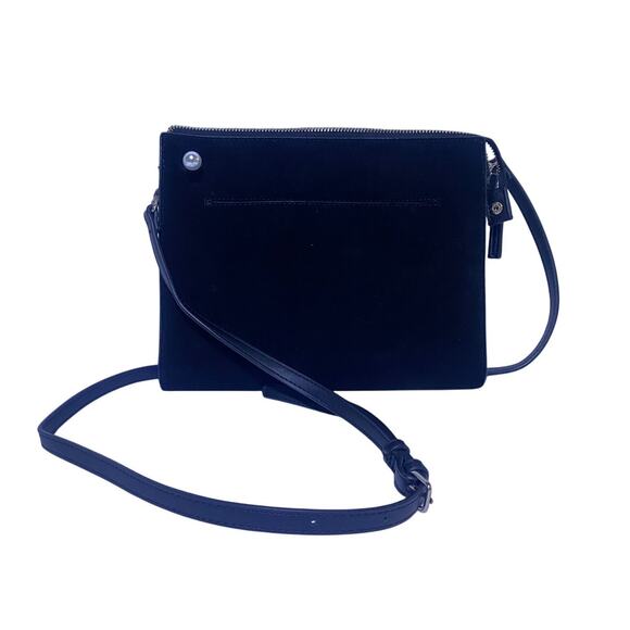White House Black Market Black Cross Body Purse Partial Suede  With Storage Bag - Picture 1 of 7